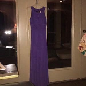 Long deep purple dress!